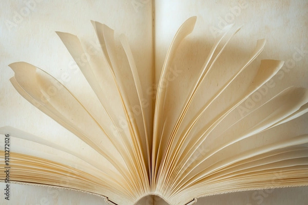 Fototapeta Close-Up of Open Book Pages Side View