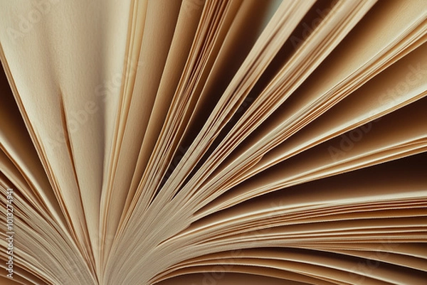 Fototapeta Close-Up of Open Book Pages Side View