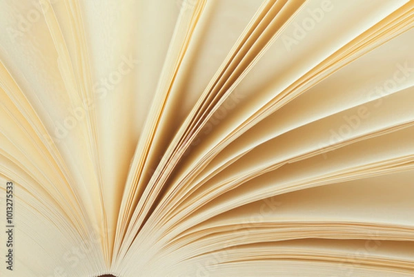 Fototapeta Close-Up of Open Book Pages Side View