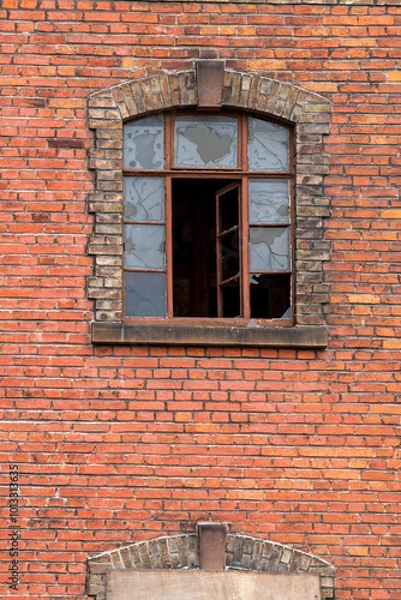 Obraz Old window with broken glass