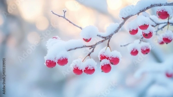 Obraz Snow-Covered Berries.