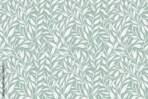 Obraz Toile pattern tapestry. Linocut print. Monochrome botanical pattern background. Created with Generative AI technology.