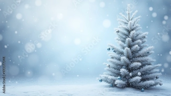 Fototapeta Enchanted Snowy Scene with Glowing Space Effect