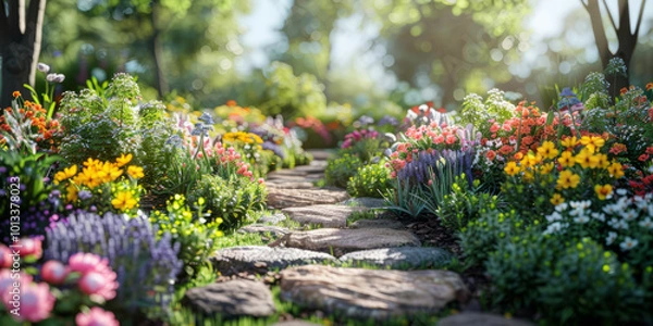 Fototapeta Fragrant Shrubs in a garden ,