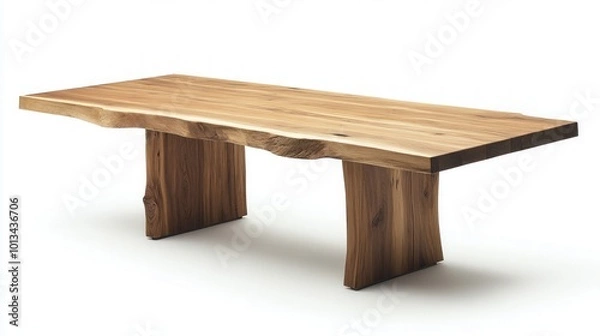 Fototapeta Rustic Wooden Table with Live Edge Design