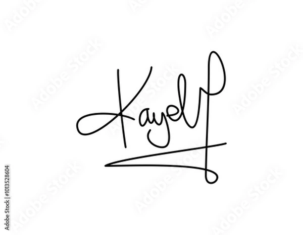 Obraz K initial handwriting logo template vector. signature logo concept