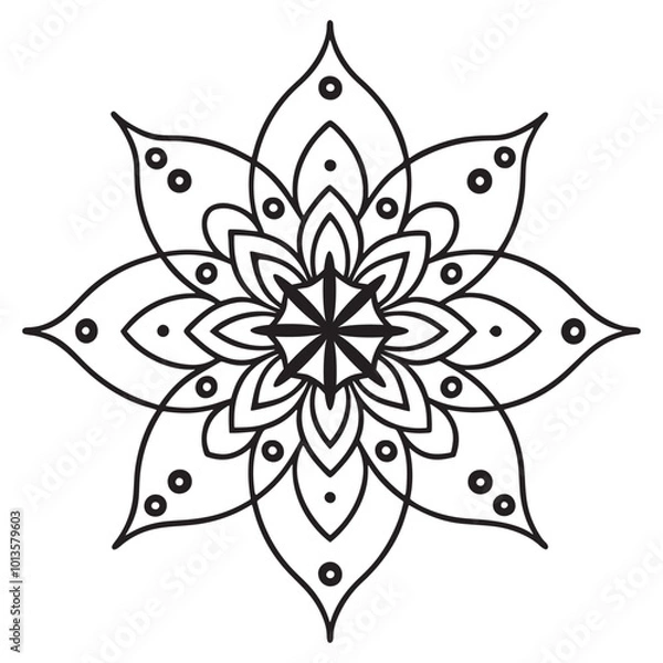 Fototapeta Henna Mandala Traditional and Intricate Pattern. Generative AI.