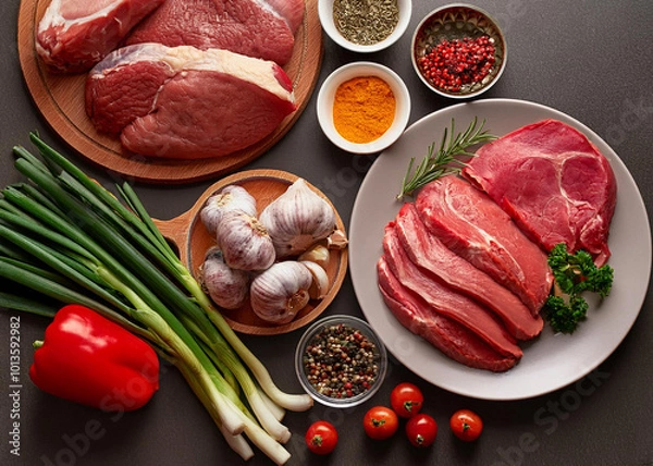 Fototapeta 新鮮なステーキ肉