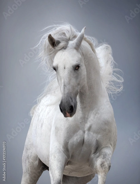 Obraz white horse portrait