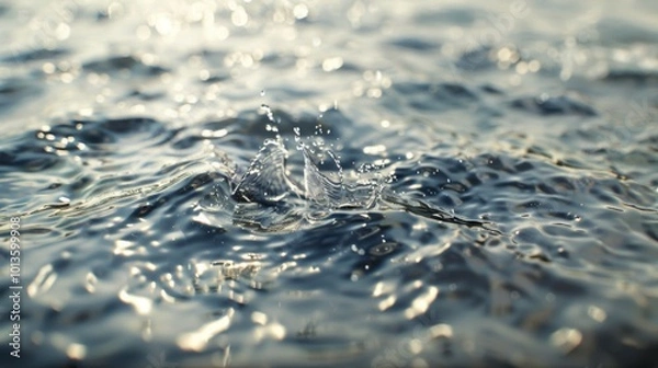 Fototapeta Mesmerizing Water Splash and Ripple on Reflective Liquid Surface
