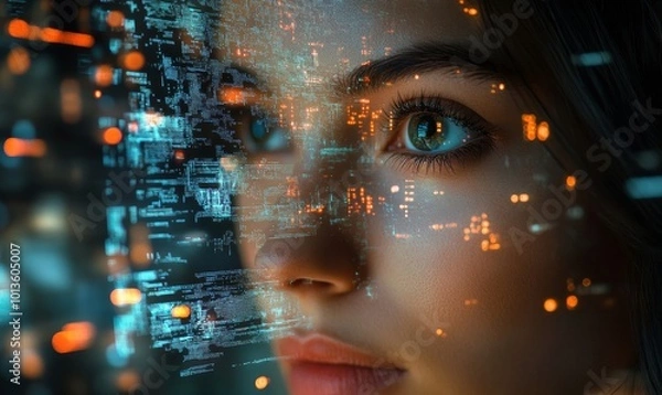 Obraz AI-powered image recognition technology, illustrating the creation of deep fake images and the manipulation of visual content using advanced artificial intelligence, Generative AI