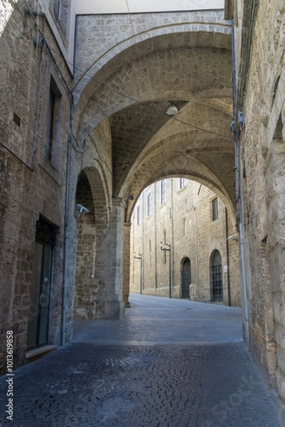 Fototapeta The Arch of Boniface VIII also known as the Arch of the Bishop or of the Bishopric is a medieval overpass located in Rieti, along Via Cintia., Italy