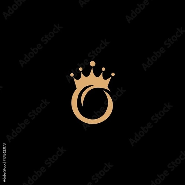 Fototapeta O crown vector logo template design