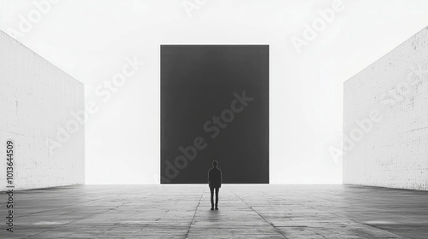Fototapeta Minimalist Black Square in an Uncluttered Space