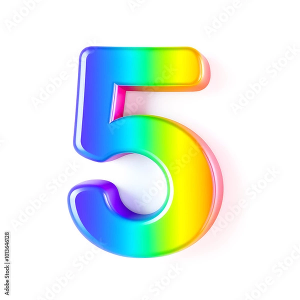 Fototapeta 3D icon, number 50 white background vibrant colors. Generative AI