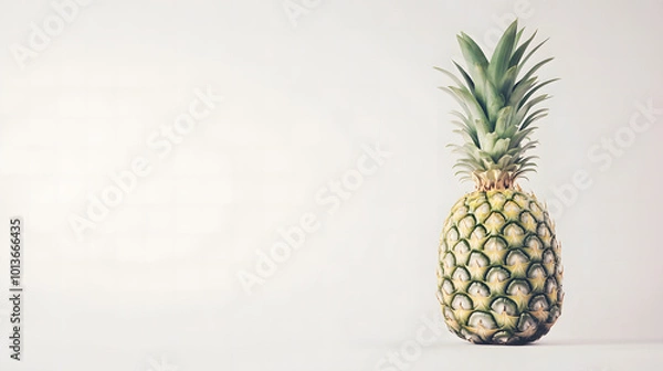 Fototapeta  Fresh Whole Pineapple on a Light Background