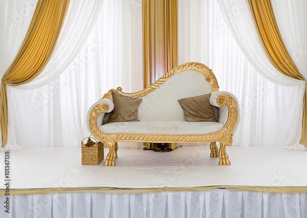 Obraz gold white stage