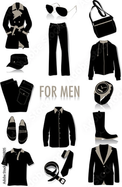 Obraz Objects for men silhouettes