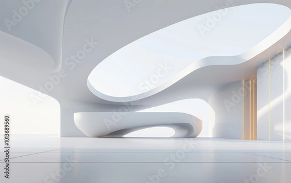 Fototapeta Minimalist modern architecture and spatial structure
