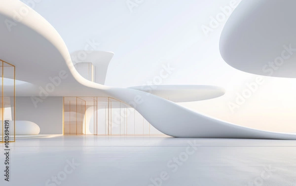 Fototapeta Minimalist modern art building space structure
