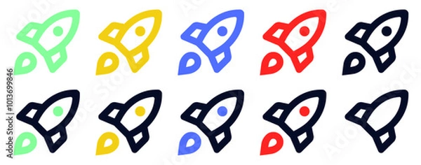 Fototapeta Vector icon illustration set, icon design, colorful icons, Flat icon set.