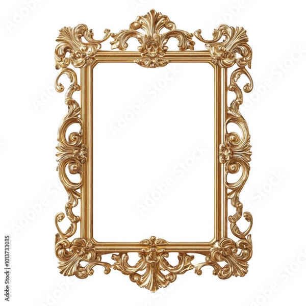 Fototapeta Ornate Gold Frame: A classic, elegant, and ornate gold picture frame, perfect for adding a touch of luxury to your photos or artwork.  