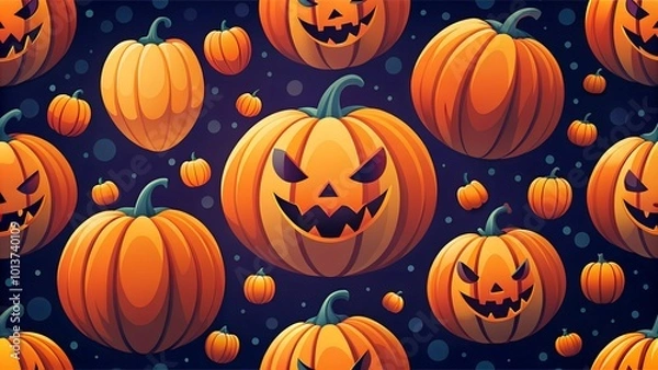 Fototapeta Pumpkin pattern background for Halloween.