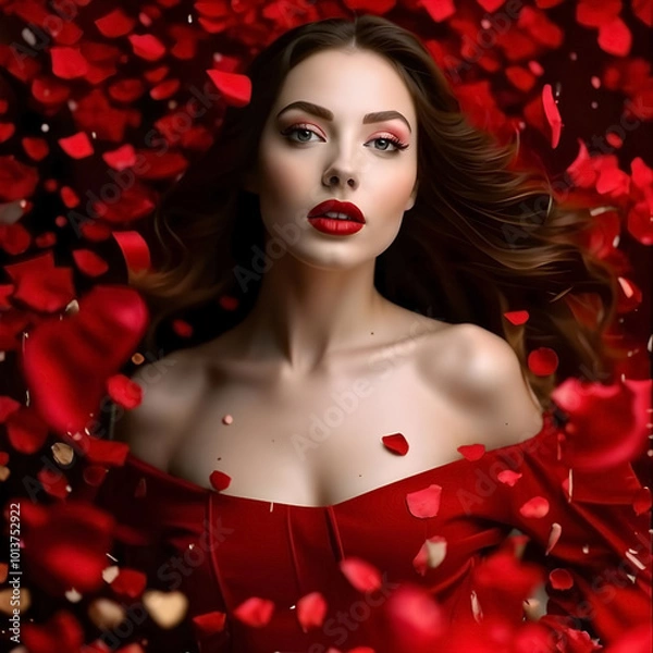Obraz woman in red dress