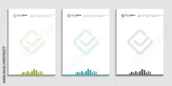 Obraz Construction Building Corporate Letterhead Template Vector Design 