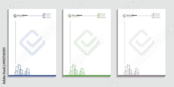 Obraz Architecture Construction Building Corporate Letterhead Template Vector Design 