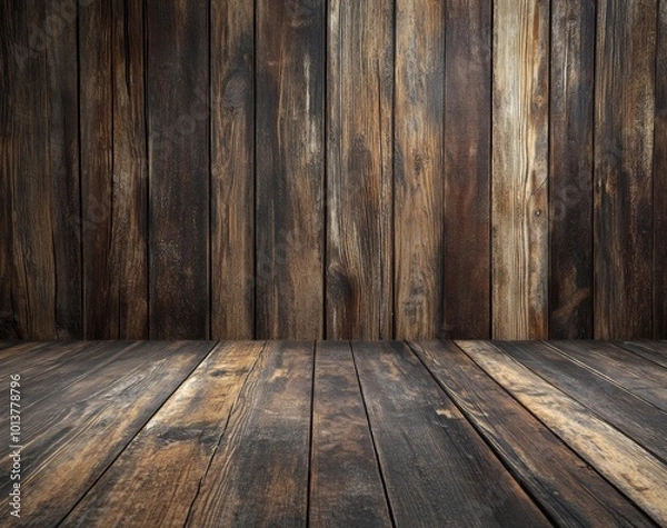 Fototapeta Rustic Wooden Background with a Floor