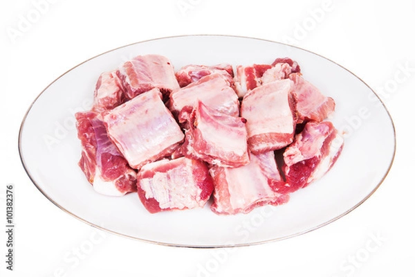 Obraz Pork ribs on white background