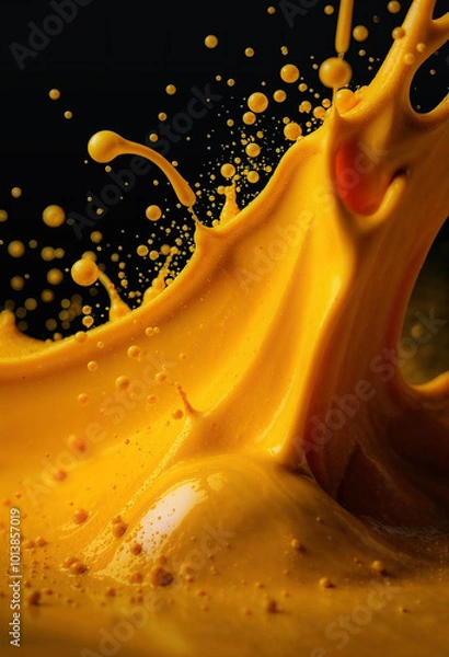 Obraz yellow liquid splash isolated
