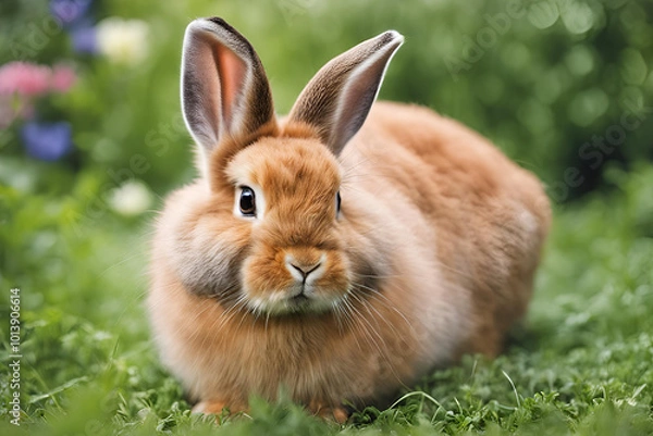 Obraz Fluffy rabbit in a garden