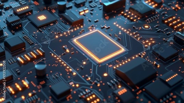 Fototapeta Computer processor illustration generated by ai