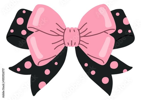 Fototapeta Vector illustration of doodle bow stickers for digital stamp,greeting card,sticker,icon,design