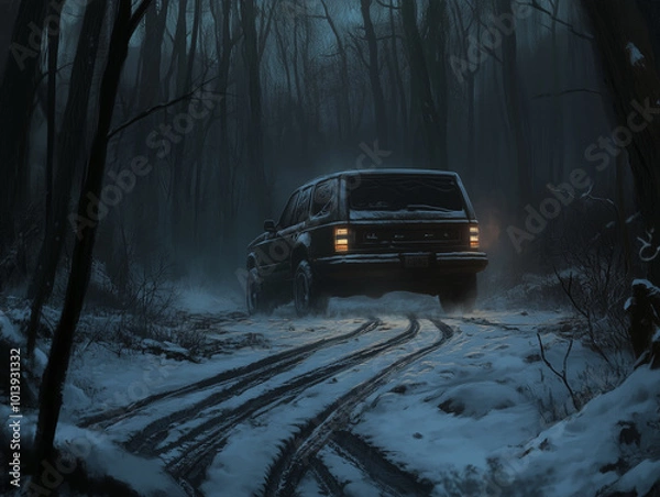 Fototapeta 겨울 눈길