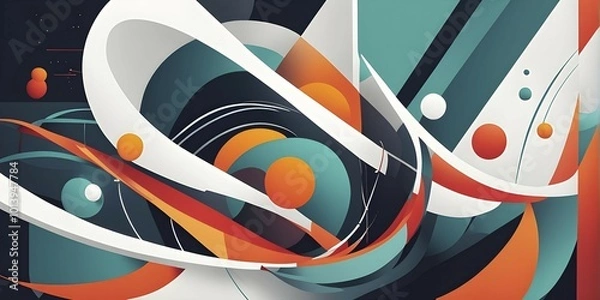 Fototapeta Abstract minimalist wallpaper illustration representing artificial intelligence, AI generated