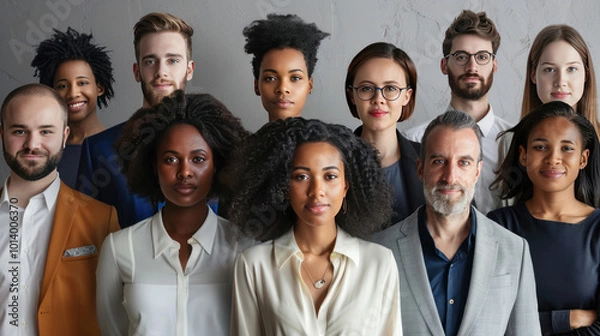 Fototapeta A guide to improving workplace diversity through hiring practices, training, and leadership support.