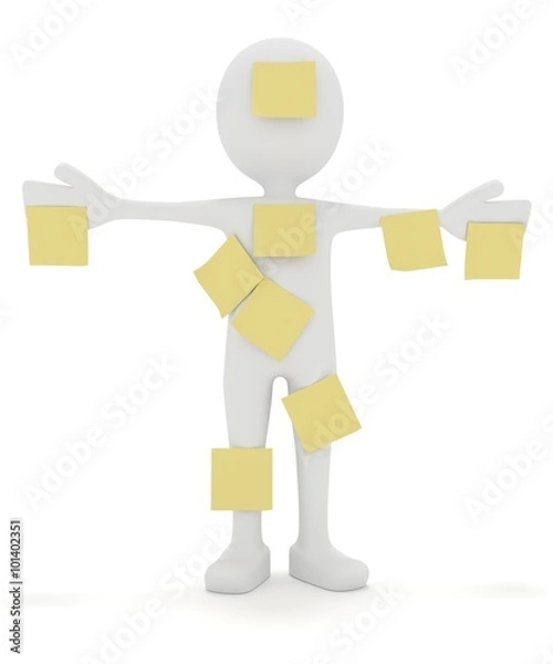 Obraz 3D Männchen Notizzettel