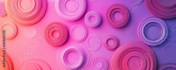 Fototapeta Abstract gradient pattern with circular layers in pink and purple tones. Creative background design concept