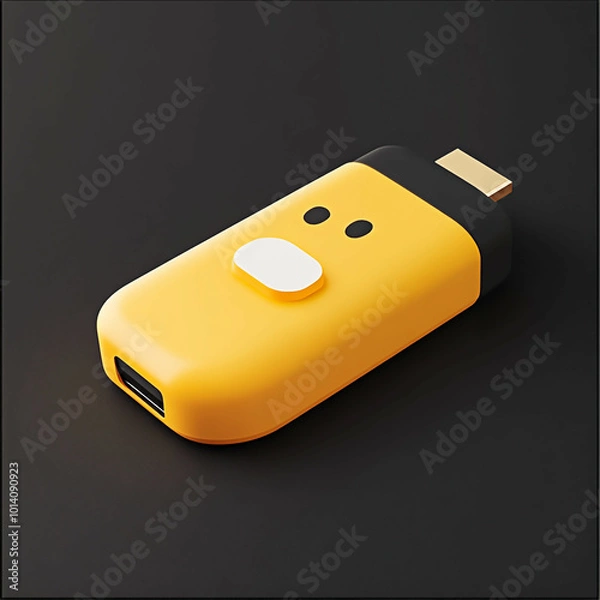 Obraz 3D USB Drive Icon: Portable Data Storage Device Illustration Logo