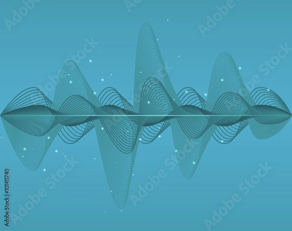 Fototapeta Sound wave. Vector illustration.