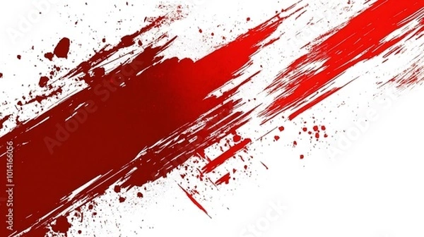 Fototapeta A red paint splattered across a white background. The paint is thick and textured, creating a sense of energy and movement.