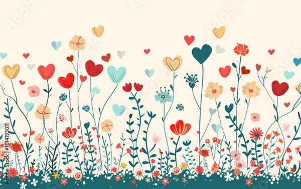 Fototapeta Retro style floral texture art background