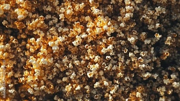 Fototapeta Popcorn Texture Background   Close Up  Golden Yellow