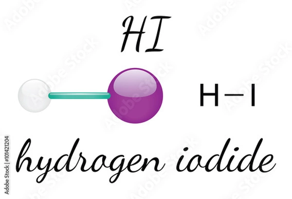 Fototapeta HI hydrogen iodide molecule