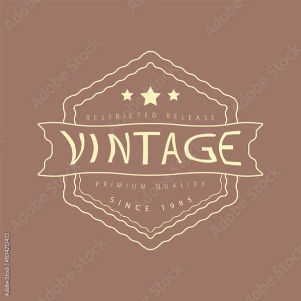Obraz Vintage retro line vector stylist shape logo design, vintage star logo design