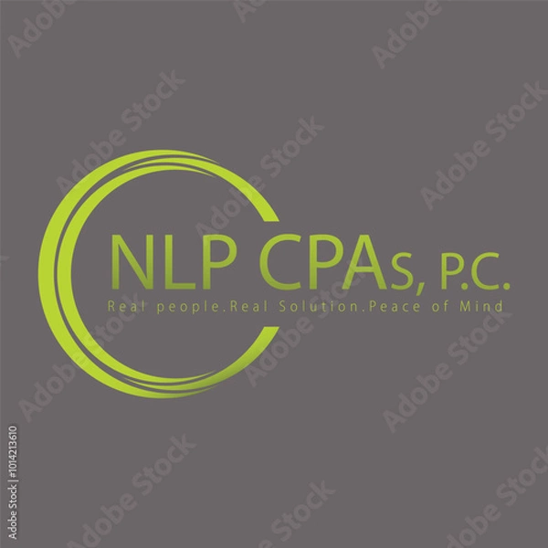 Obraz NLP CPAs logo CPA letter Logo Design, Circle shape NLP CPA logo Design