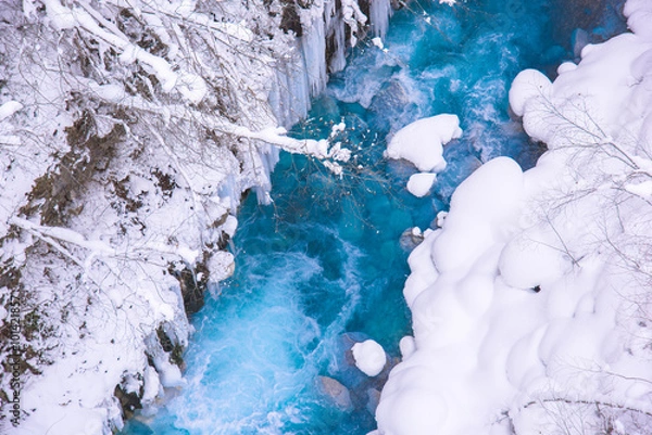 Obraz 冬の北海道・美瑛の風景